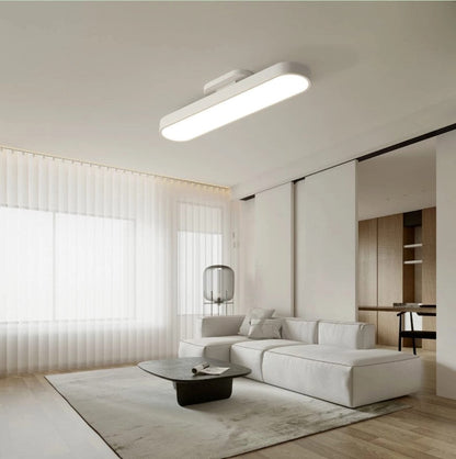 Flush Mount LED Ceiling Light Black/White with Remote Control 70cm Dimmable