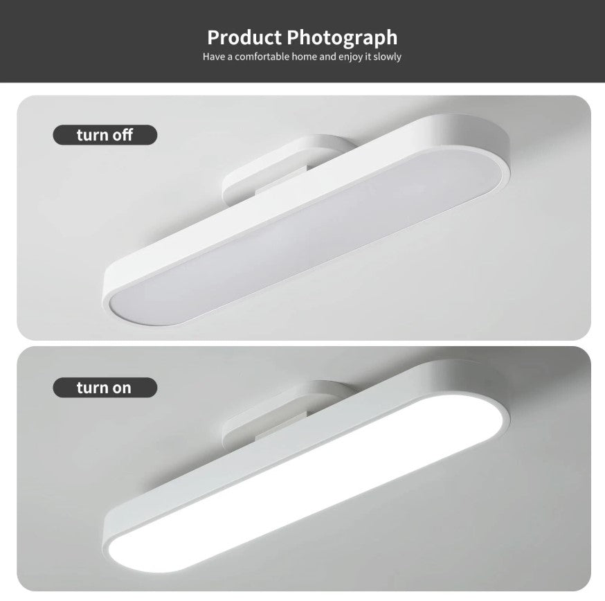 Flush Mount LED Ceiling Light Black/White with Remote Control 70cm Dimmable