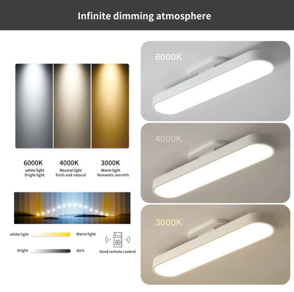 Flush Mount LED Ceiling Light Black/White with Remote Control 70cm Dimmable