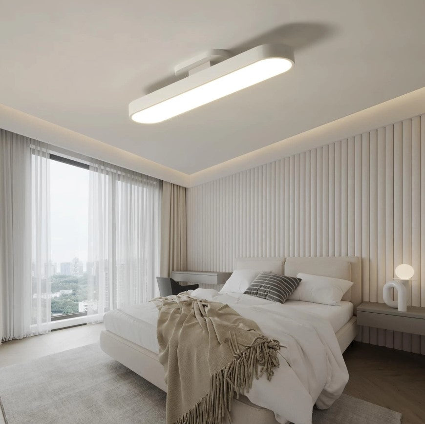 Flush Mount LED Ceiling Light Black/White with Remote Control 70cm Dimmable