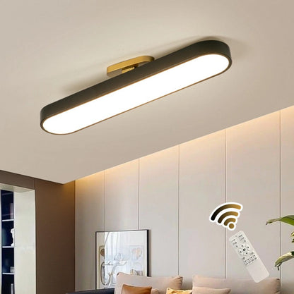 Flush Mount LED Ceiling Light Black/White with Remote Control 70cm Dimmable