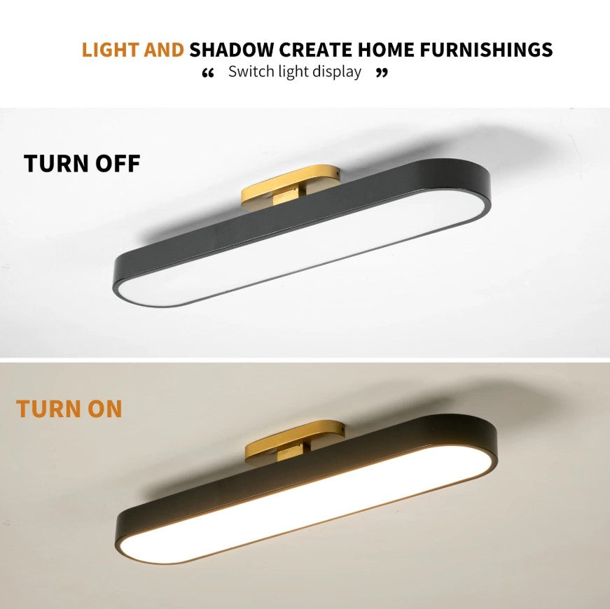 Flush Mount LED Ceiling Light Black/White with Remote Control 70cm Dimmable