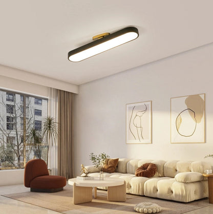 Flush Mount LED Ceiling Light Black/White with Remote Control 70cm Dimmable