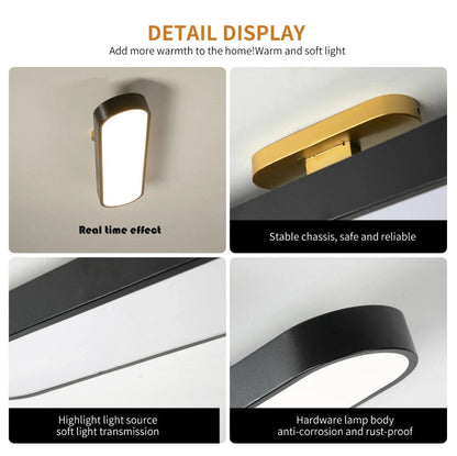 Flush Mount LED Ceiling Light Black/White with Remote Control 70cm Dimmable
