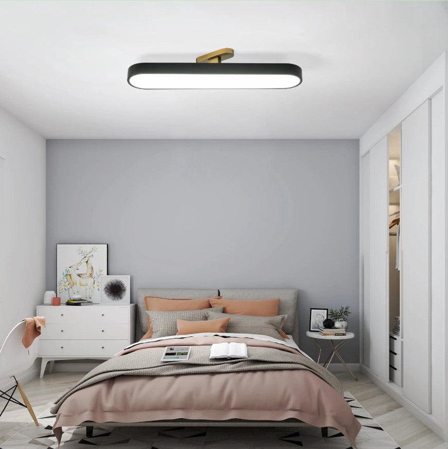 Flush Mount LED Ceiling Light Black/White with Remote Control 70cm Dimmable