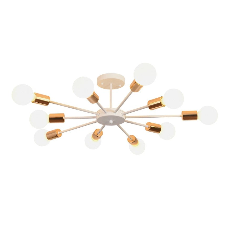 Modern Chandelier 10Lights Semi Flush Mount Ceiling Light White/Black 70cm