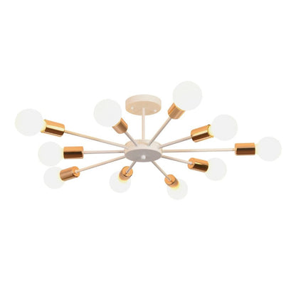 Modern Chandelier 10Lights Semi Flush Mount Ceiling Light White/Black 70cm