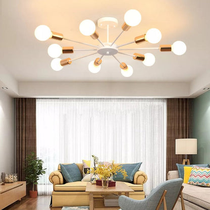 Modern Chandelier 10Lights Semi Flush Mount Ceiling Light White/Black 70cm