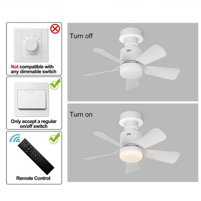Ceiling Fan Light Screw in E27 Socket with Remote Control LED Lamp White 45cm