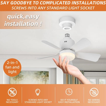 Ceiling Fan Light Screw in E27 Socket with Remote Control LED Lamp White 45cm