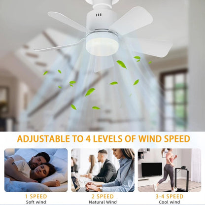Ceiling Fan Light Screw in E27 Socket with Remote Control LED Lamp White 45cm