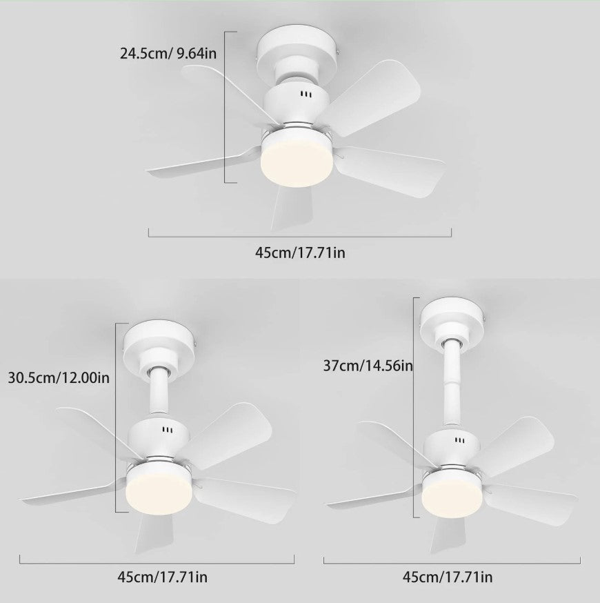 Ceiling Fan Light Screw in E27 Socket with Remote Control LED Lamp White 45cm