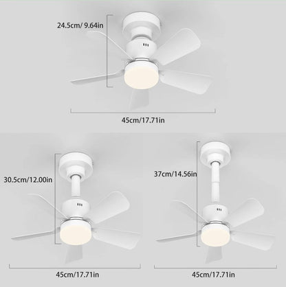 Ceiling Fan Light Screw in E27 Socket with Remote Control LED Lamp White 45cm
