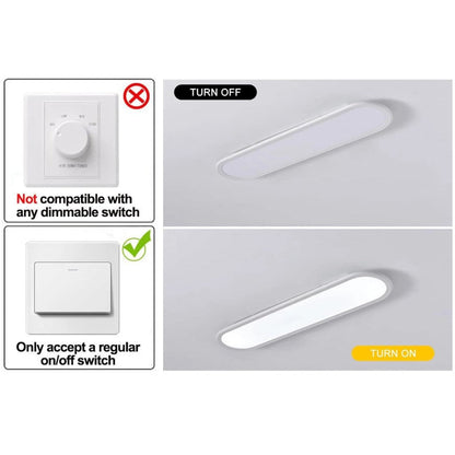 LED Ceiling Light Ultra Thin Low Profile Modern Black/White 70cm Cool White