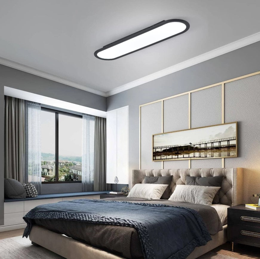 LED Ceiling Light Ultra Thin Low Profile Modern Black/White 70cm Cool White