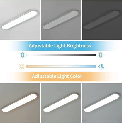 LED Ceiling Light Ultra Thin Low Profile Modern Black/White 100cm Dimmable 3 Color Lights
