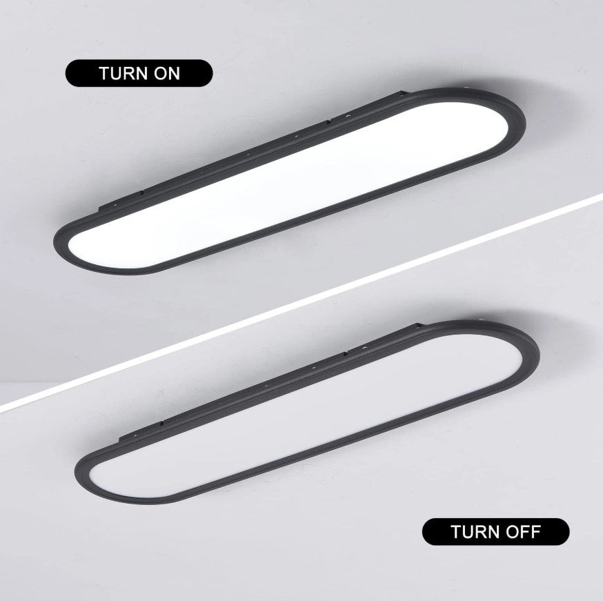 LED Ceiling Light Ultra Thin Low Profile Modern Black/White 100cm Dimmable 3 Color Lights