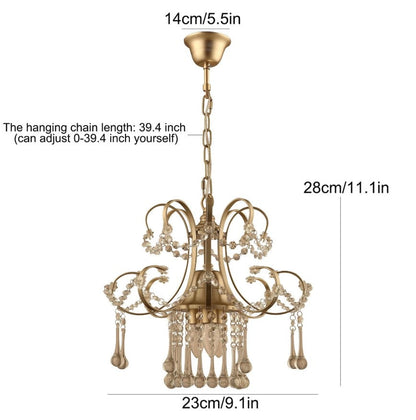 Mini Crystal Chandelier Champagne 3 Light G9 Pendant Ceiling Lamp Champagne
