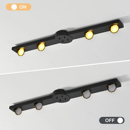 LED Ceiling Light Black 24W Modern Dimmable with Remote Control Lamp 82cm