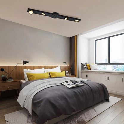 LED Ceiling Light Black 24W Modern Dimmable with Remote Control Lamp 82cm