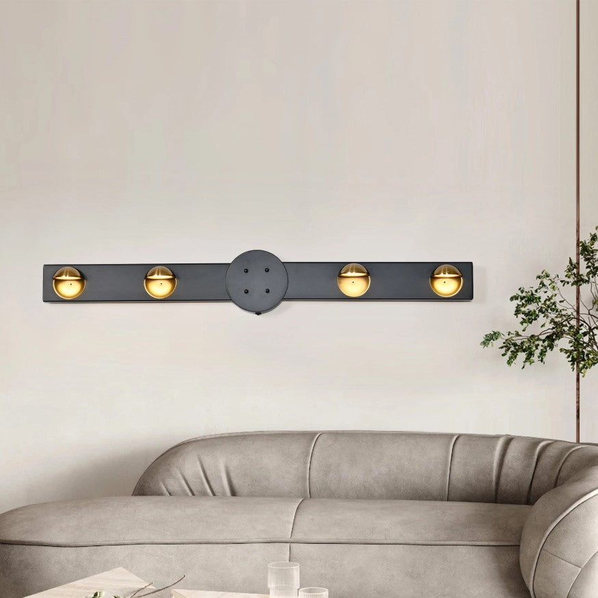 LED Ceiling Light Black 24W Modern Dimmable with Remote Control Lamp 82cm