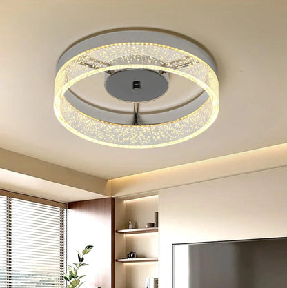 Modern LED Flush Ceiling Light Silver 20W Warm White 29.6cm