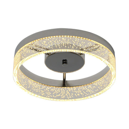 Modern LED Flush Ceiling Light Silver 20W Warm White 29.6cm
