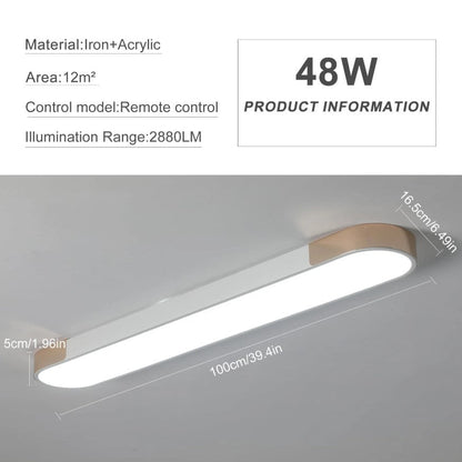 Modern LED Ceiling Light Dimmable with Remote Control Oval Light Black/Gold 100cm