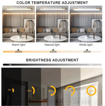 Modern LED Ceiling Light Dimmable with Remote Control Oval Light Black/Gold 100cm
