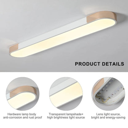 Modern LED Ceiling Light Dimmable with Remote Control Oval Light Black/Gold 100cm