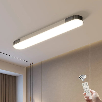 Modern LED Ceiling Light Dimmable with Remote Control Oval Light Black/Gold 100cm