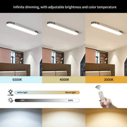 Modern LED Ceiling Light Dimmable with Remote Control Oval Light Black/Gold 100cm