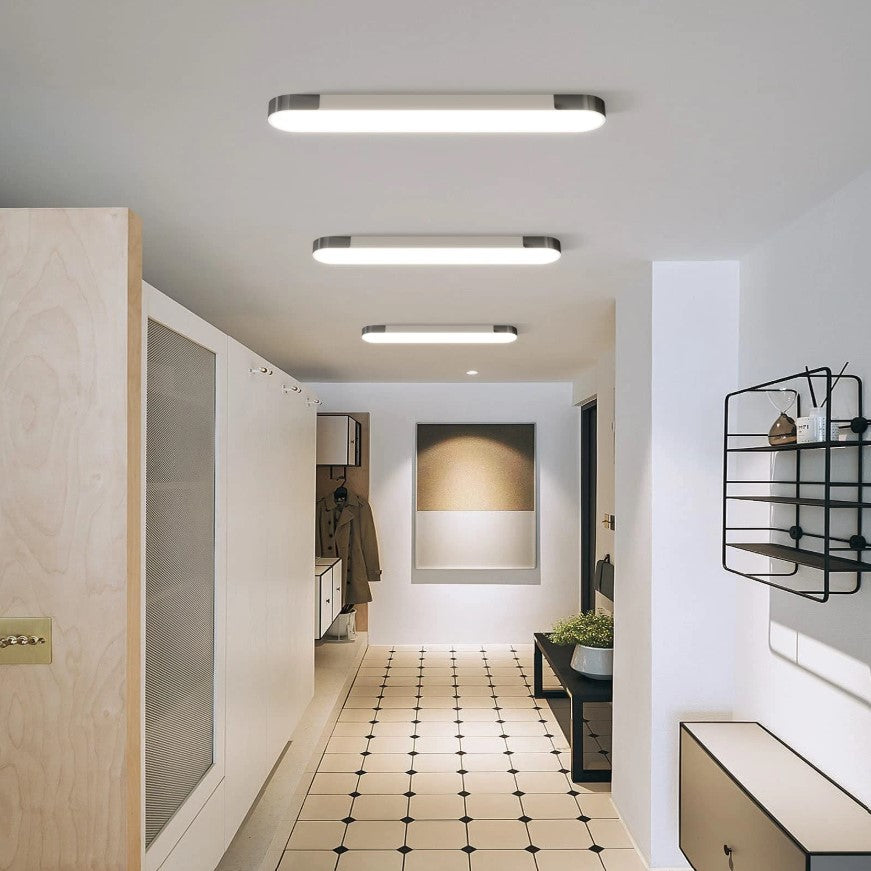 Modern LED Ceiling Light Dimmable with Remote Control Oval Light Black/Gold 100cm
