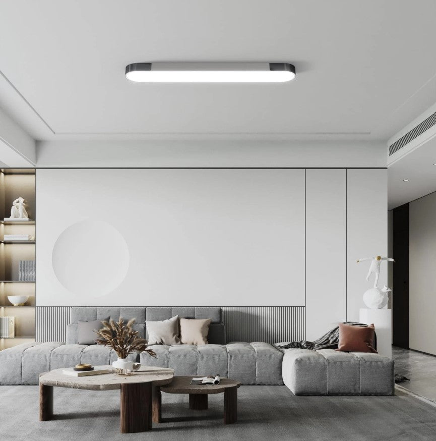 Modern LED Ceiling Light Dimmable with Remote Control Oval Light Black/Gold 100cm