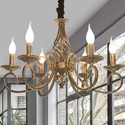 Vintage Chandelier 6/8 Light Pendant Light Bronze E14 Metal