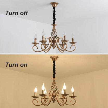 Vintage Chandelier 6/8 Light Pendant Light Bronze E14 Metal