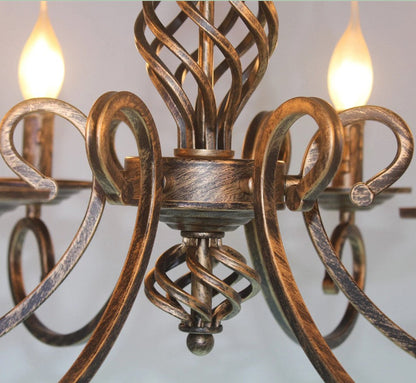 Vintage Chandelier 6/8 Light Pendant Light Bronze E14 Metal