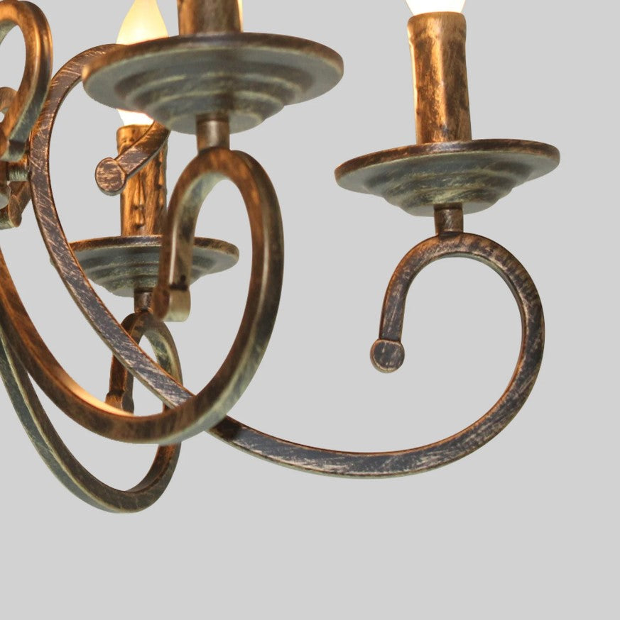 Vintage Chandelier 6/8 Light Pendant Light Bronze E14 Metal