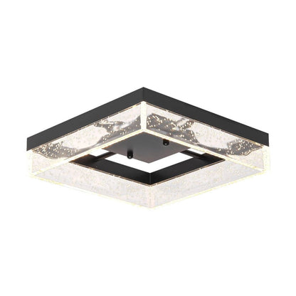 Modern Square Black/Gold LED Ceiling Light Warm White 30cm