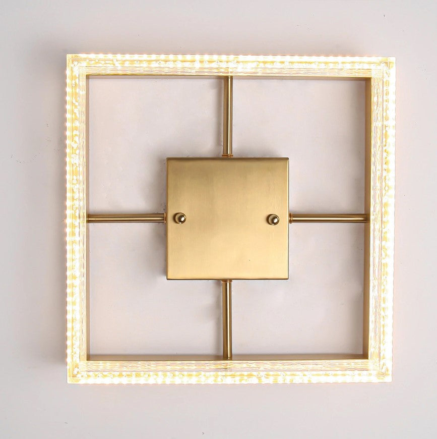 Modern Square Black/Gold LED Ceiling Light Warm White 30cm