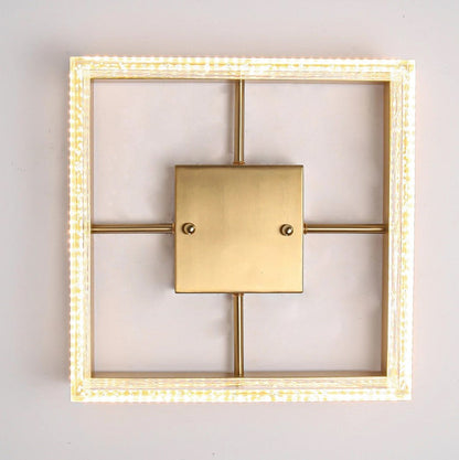 Modern Square Black/Gold LED Ceiling Light Warm White 30cm
