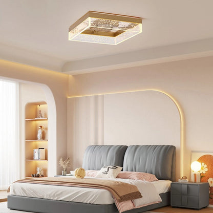 Modern Square Black/Gold LED Ceiling Light Warm White 30cm