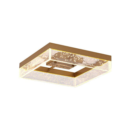 Modern Square Black/Gold LED Ceiling Light Warm White 30cm