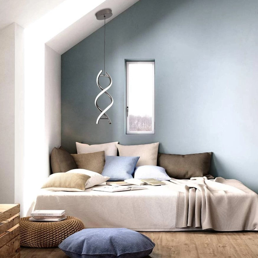 Modern Spiral LED Pendant Light Chandelier Black
