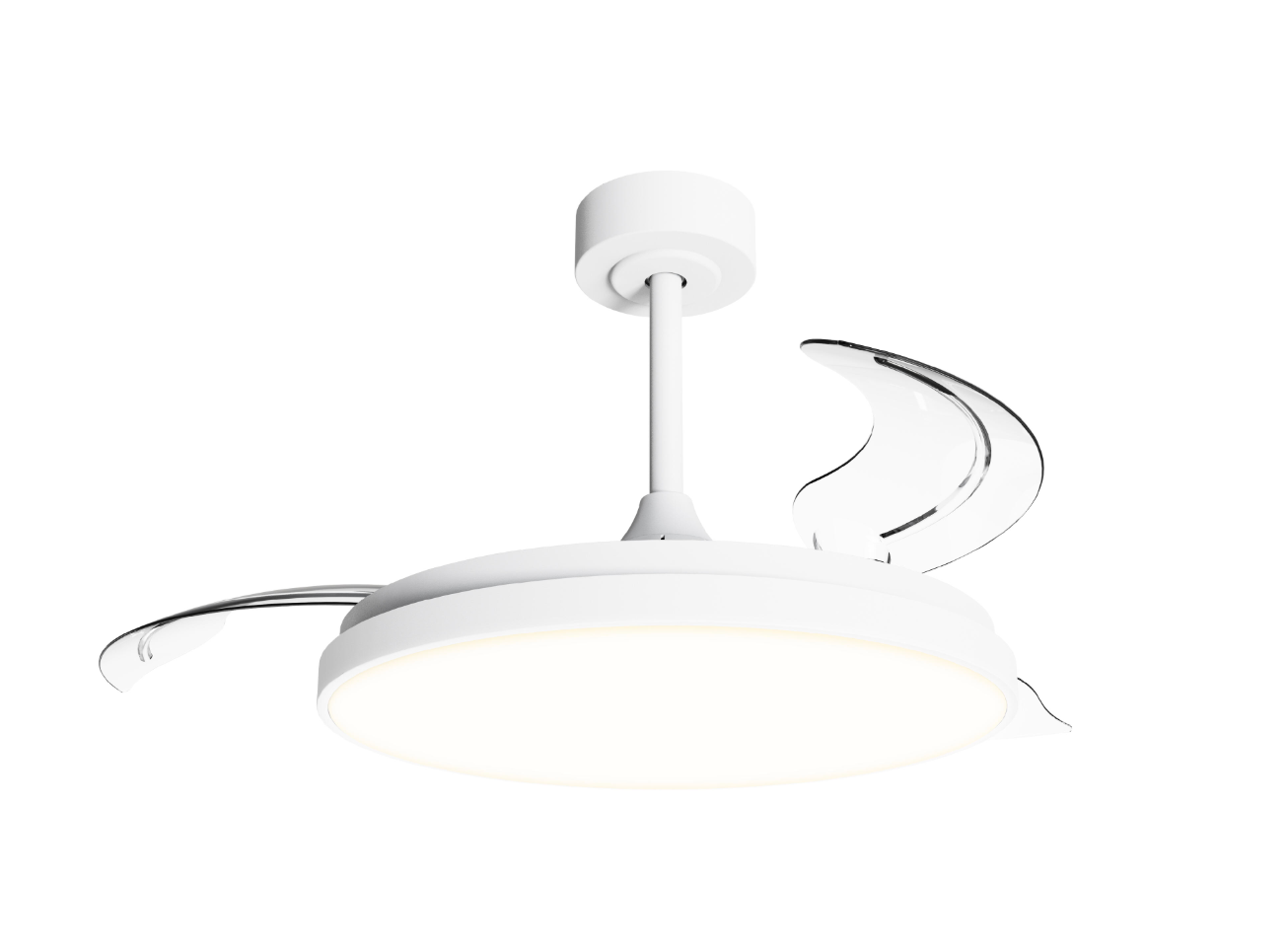 Retractable Blade Ceiling Fan with Dimmable LED Light and Remote - UK