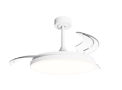 Retractable Blade Ceiling Fan with Dimmable LED Light and Remote - UK