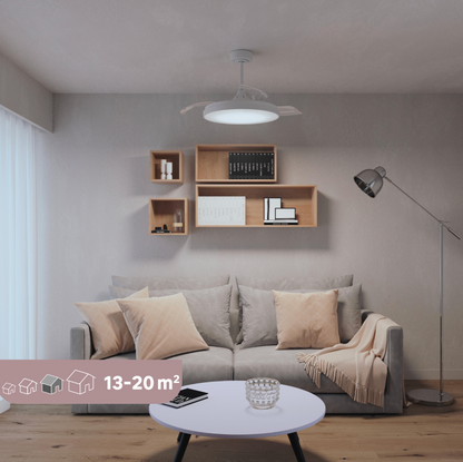 Retractable Blade Ceiling Fan - LED dimmable