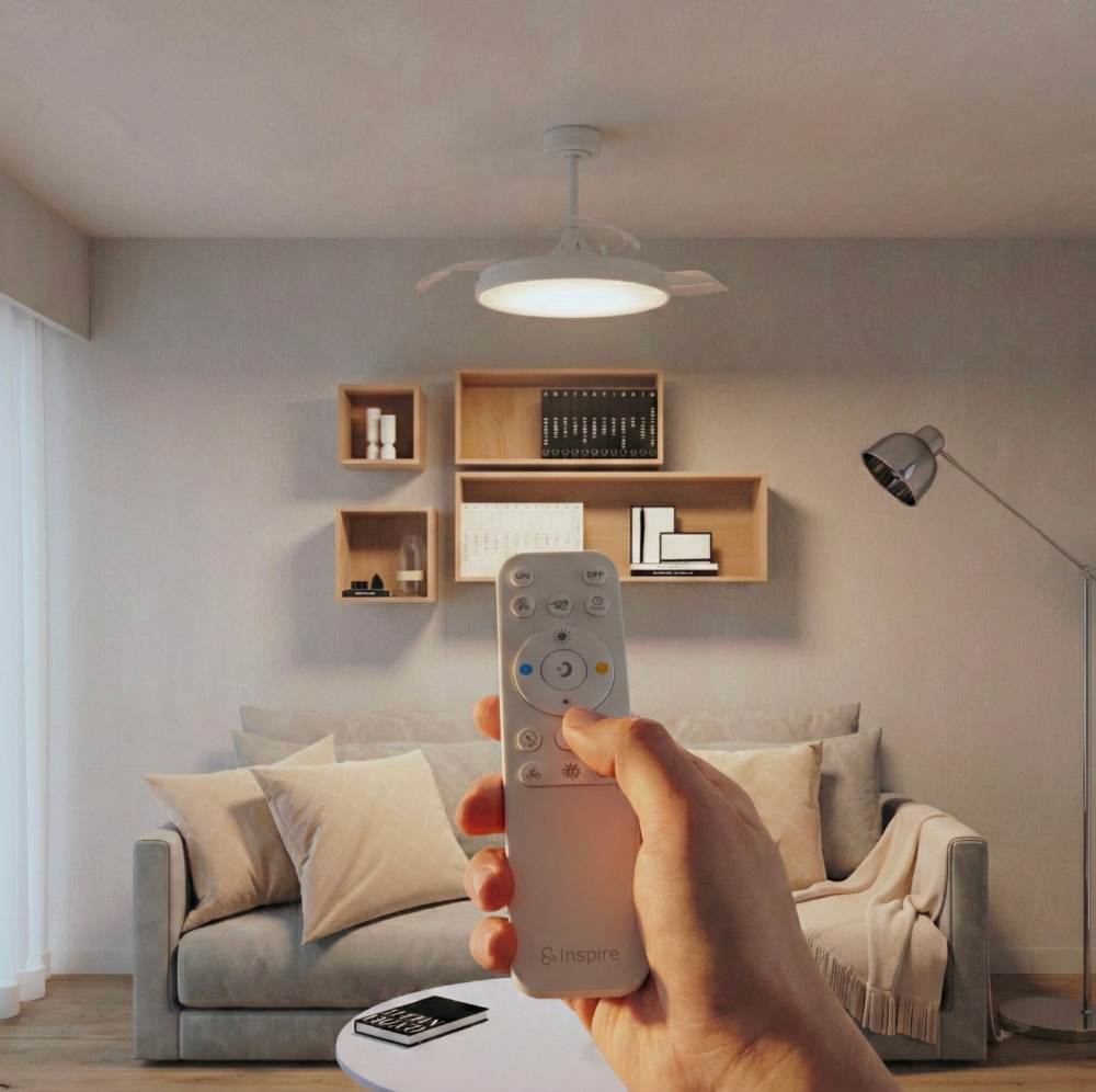 Retractable Blade Ceiling Fan - blades closed