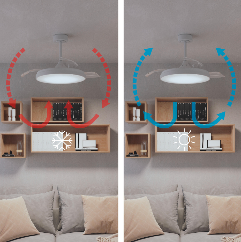 Retractable Blade Ceiling Fan - features