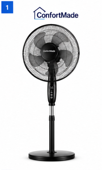 16 Inch Portable Floor Standing Fan with Timer - UK